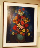  bouquet au fond bleu  n°1025 1975